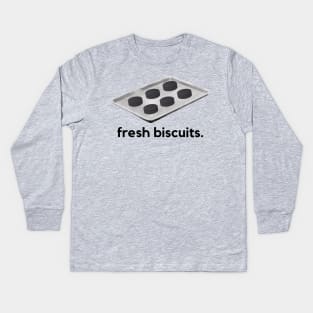 Fresh biscuits- a hockey term design Kids Long Sleeve T-Shirt